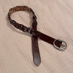 Like New Women’s Brighton Brown Leather 1.5” wide Belt, size 34